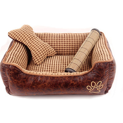 Dog Bed Plush Cozy with Pillows