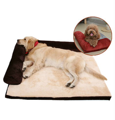 Dog Bed with Plush Pillow Dog Mat