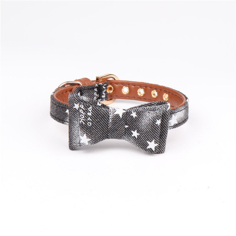 Cat Collar in Bowtie Design in Stars Pet Collar