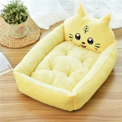 Cat Bed In Pet Head Design Cozy Pet Nest Dog Mattress Soft Fleece