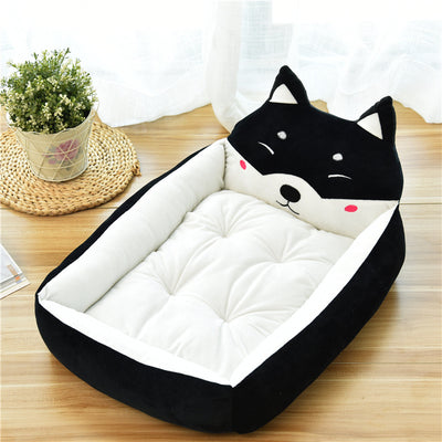 Cat Bed In Pet Head Design Cozy Pet Nest Dog Mattress Soft Fleece