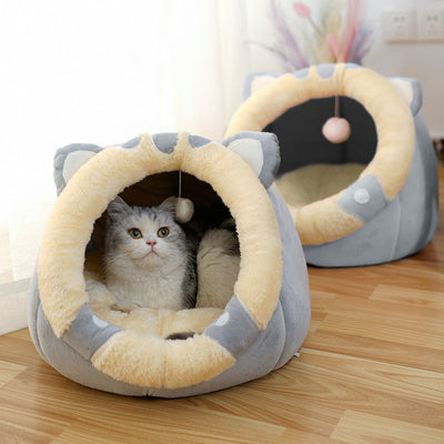 Cat Bed Cozy Nest with Teaser Ball Pet Supplies