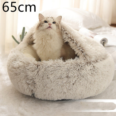 Cat Bed Small Dog Bed 2 In 1 Dog Pet Winter Bed Round Plush Pet Bed