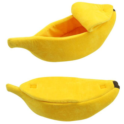 Dog Bed Banana Shaped Doghouse Cute Pet Kennel Nest Warm Cozy