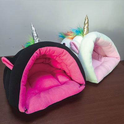 Cat Bed Cozy Nest for Small Dog in Colorful Unicorn Design