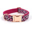 Dog Collar with Leash in Leopard Print Rose Gold Pet Collar Leash Set