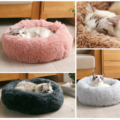 Cat Bed Plush Bed for Cats and Small Dogs Cozy Pet Nest