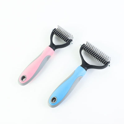 Pet Grooming Brush Stainless Steel Double-sided Pet Brush Pet Hair Removal Comb Dog Pet Shedding Tools