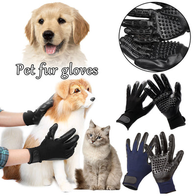 Pet Grooming Gloves for Pet Cleaning Cats and Dogs Cleans and Removes Shedding Hair