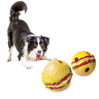 Chew Toy Dog Toy with Sound Electronic Smart Toy in Fun Hamburger Design