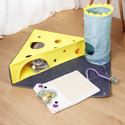 Cat Climbing Toy Tunnel with Teaser Ball for Play