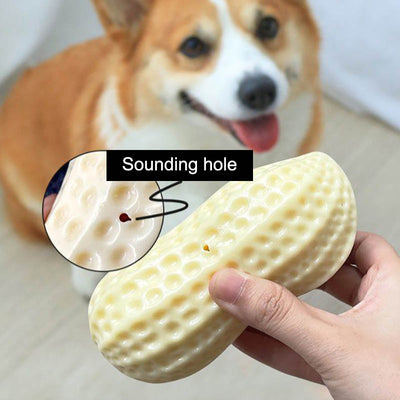 Dog Toy Squeaky Toys for Pets Bite Resistant Rubber Peanut Chew Toy