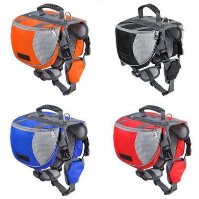 Dog Hiking Pack with Utility Pockets for Carrying Dog Harness