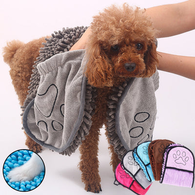 Dog Towels Super Absorbent Dog Bathrobe Microfiber Bath Towels Quick-Drying Cat Bath Towel for Pets