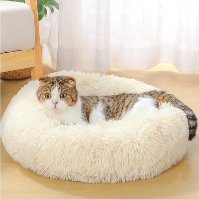 Cat Bed Plush Bed for Cats and Small Dogs Cozy Pet Nest