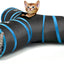 Cat Toys, Cat Tunnel Tube 3-Way Tunnels 25X40Cm Extensible Collapsible Cat Play Tent Interactive Toy Maze Cat House Bed with Balls and Bells for Cat Kitten Kitty Rabbit Small Animal, Blue