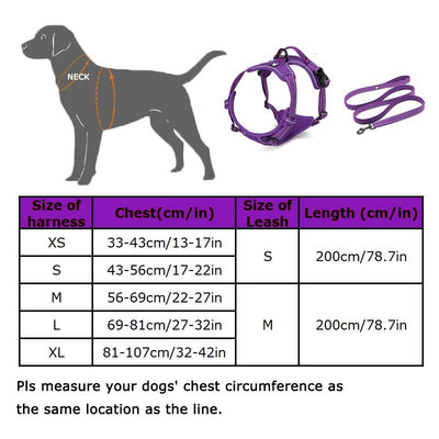 Dog Harness with Leash Reflective and Adjustable Pet Harness for Small to Large Sized Pets