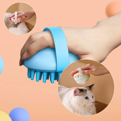 Pet Bath Brush Pet Silicone Bath Massage Scrub Bath Brush for Cats and Dogs