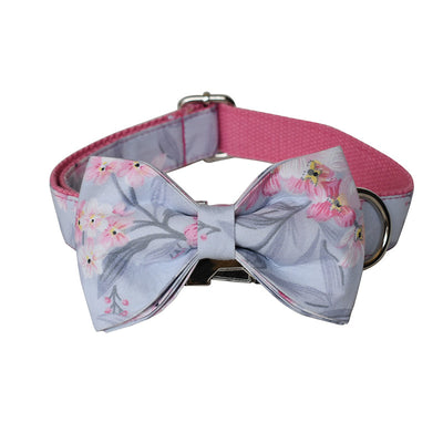 Dog Collar with Leash in Bowtie Design Pet Collar with Bowtie