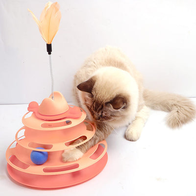 Cat Teaser Toy Interactive Cat Toy Space Tower for Play