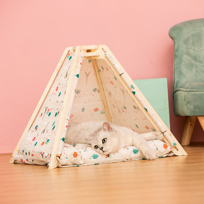 Cat Bed in Cute Tent Design Pet Bed for Small Dog or Cat