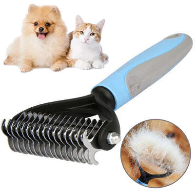 Grooming Brush for Dogs and Cats Deshedding Tool Rake Comb Fur Remover for Pets