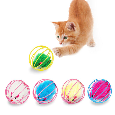 Cat Toy Teaser Toy for Pets Cage Mouse Design Plush Cat Toy Pet Supplies