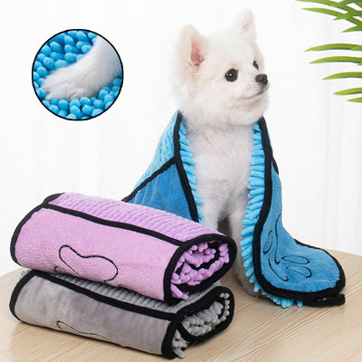 Dog Towels Super Absorbent Dog Bathrobe Microfiber Bath Towels Quick-Drying Cat Bath Towel for Pets