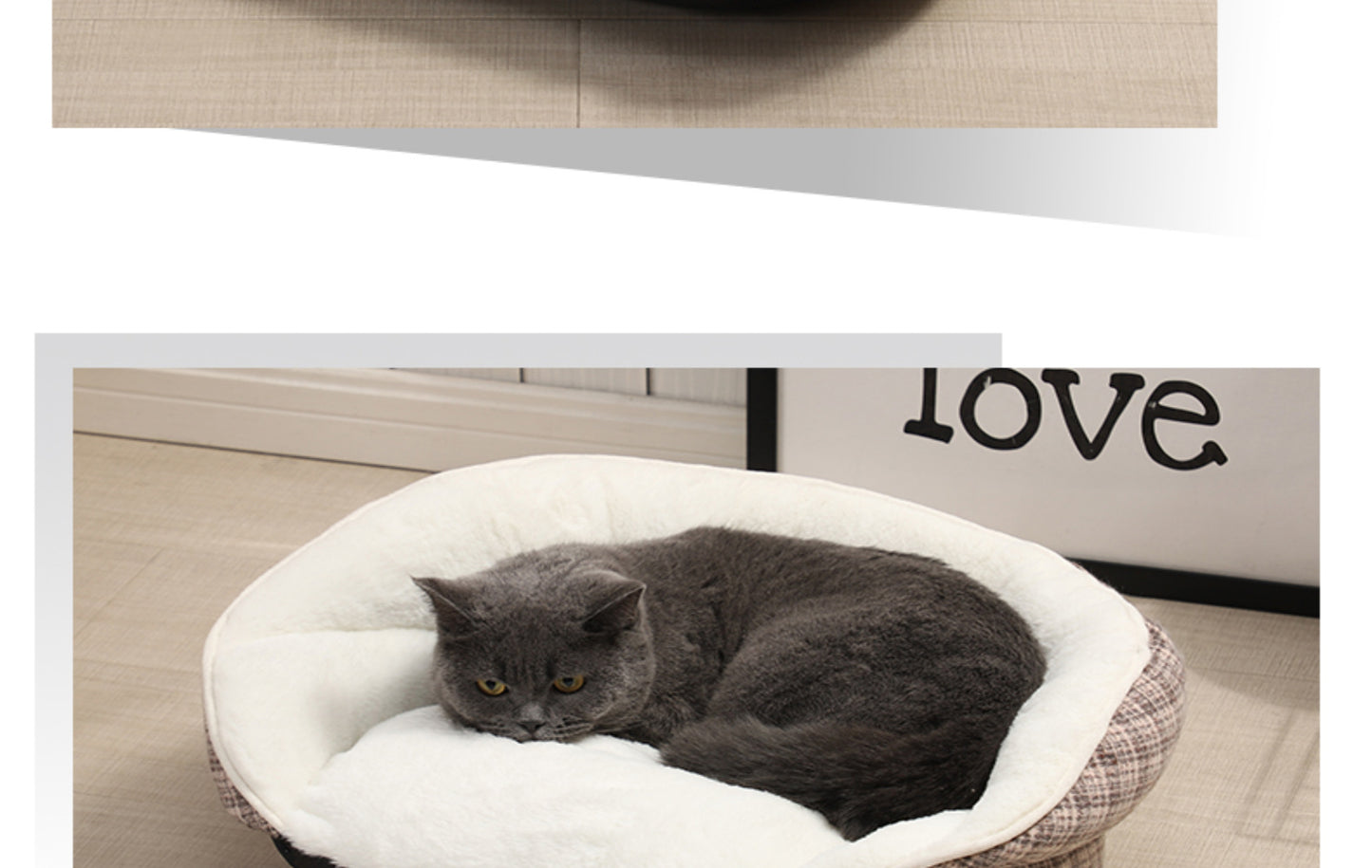 Dog Bed Warm Cozy Nest Semi-Circular Semi-Enclosed Dog Bed