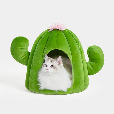 Cat Bed in Cactus Design Pet Nest Plush Velvet Pet Bed Cat Supplies