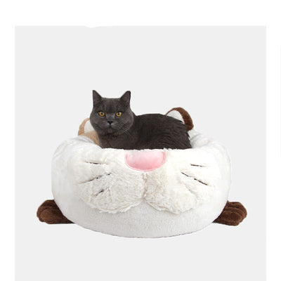 Cat Bed Cozy Nest for Cats in Cute Cat Shaped Design