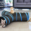 Cat Toys, Cat Tunnel Tube 3-Way Tunnels 25X40Cm Extensible Collapsible Cat Play Tent Interactive Toy Maze Cat House Bed with Balls and Bells for Cat Kitten Kitty Rabbit Small Animal, Blue