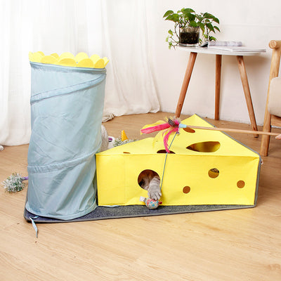 Cat Climbing Toy Tunnel with Teaser Ball for Play