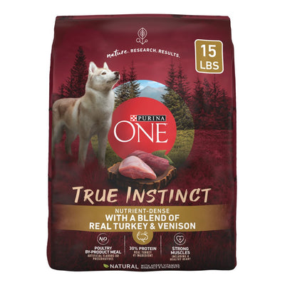 True Instinct Dry Dog Food for Adult Dogs, Real Turkey & Venison, 15 Lb Bag