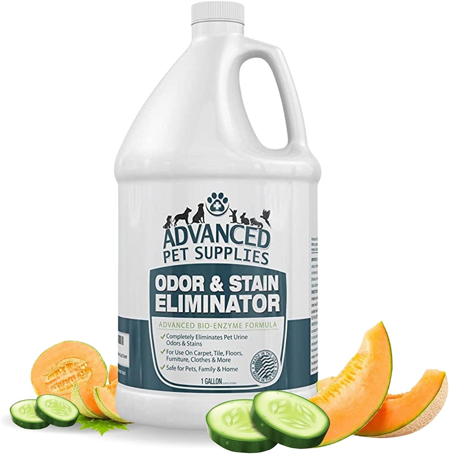 Odor Eliminator and Stain Remover Carpet Cleaner with Odor Control Technology, Professional Strength Enzymatic Solution, Natural Enzymes for Carpet and Hardwood Floors (Gallon)